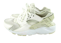 Nike Huarache Run GS White/White Sneakers 654275-110 Youth Size 6Y/Womens 8M