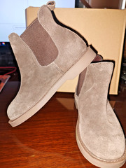 J. Crew Crewcuts Boys Brown Suede Chelsea Pull On Boots Size K13 with Box