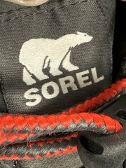 Sorel Out N About Boots Youth Size 2 Grey Red Shoes Waterproof Kids NY4564-093