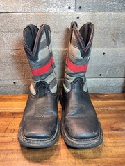Rocky Firefighter Thin Red Line Cowboy Boots Kid’s Size 4.5M