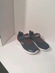 Kids Waterproof Sketchers Navy Blue And Red Sneakers Size 13