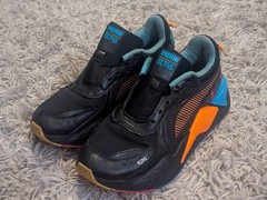 PUMA RS-X Puzzle Tetris Edition Boys Sneakers 6.5C Black Blue Orange