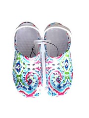 JOYBEES Kids Active Clog, Durable & Comfortable Sandal, WHITE TIE DYE (Sz-5) NEW