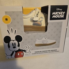 Disney Mickey Mouse Character White w/Silver Sneakers Toddler Size 8