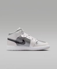 Nike Air Jordan 1 Mid SE GS Photon Dust Flat Pewter Black Blue Chill HV4400-014