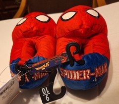 Official Licensed Marvel SpiderMan Plush House Slippers Children’s Size 9/10 NWT