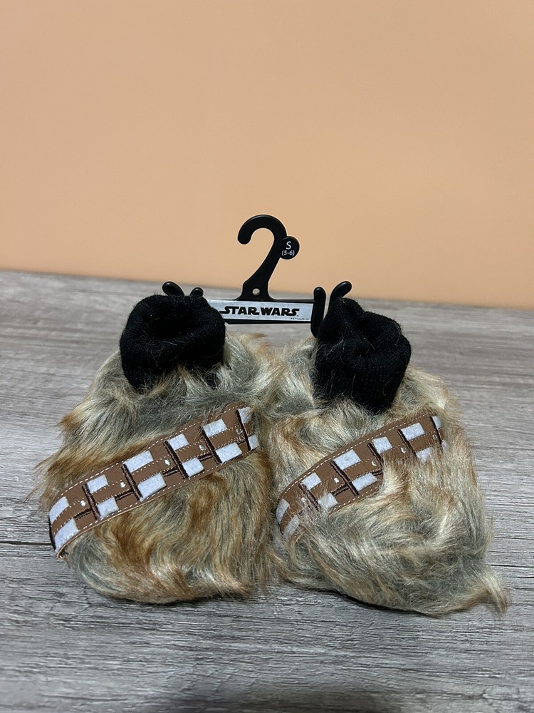 Disney Star Wars Chewbacca Slippers Toddler Size Small 5-6 Color Brown NEW!