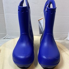 Crocs Blue Handle It Rain Boots Unisex Kids Size J 2 Waterproof Pull On New!