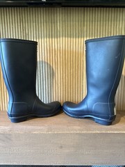Hunter Kids Size US 5 Adjustable Back Original Rain Boots Tall Matte Navy