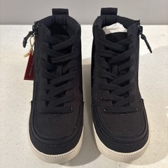 BILLY Classic Lace High Top Zippered Sneakers Black Canvas Size 2