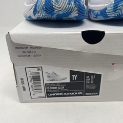 UA Curry 3Z 24 Halo Gray White Sky Blue Basketball Shoes Youth Boys 1Y NWB