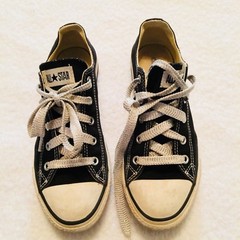 Converse All Star Black Low Top Sneakers Youth Size 3 / 35 Minimal Wear