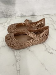 Mini Melissa +Campana Zig Zag Jelly Flats Little Girl Toddler sz 8 Rose Gold