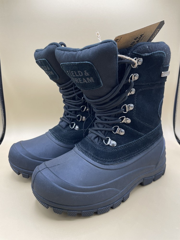 size 3 Y field&stream 200gram insulation PAC BOOT snow shoes black Brand New!