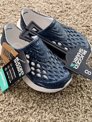 Rugged Shark Essential Kids Slip-On Breathable Lightweight Speckled Blue/White 8