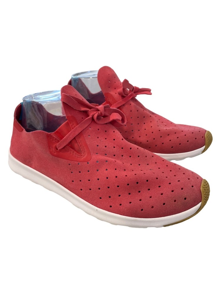Native Apollo Moc Sneakers Size 7.5 Low Top Torch Red Shell White Fashion Shoes