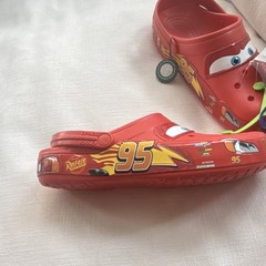 STOCK X VERIFIED:Crocs Lightning McQueen Light Up Red Kids Clog Shoes US Size 12