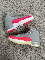 JORDAN 12 RETRO (GS) Size 7Y Womens 8.5 Shoes Sneaker WOLF GREY PINK 510815-060