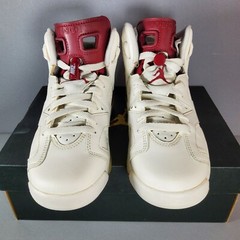 Nike Air Jordan 6 Retro OG GS Off-White Maroon Size 4Y 836342-115 Cream 2015