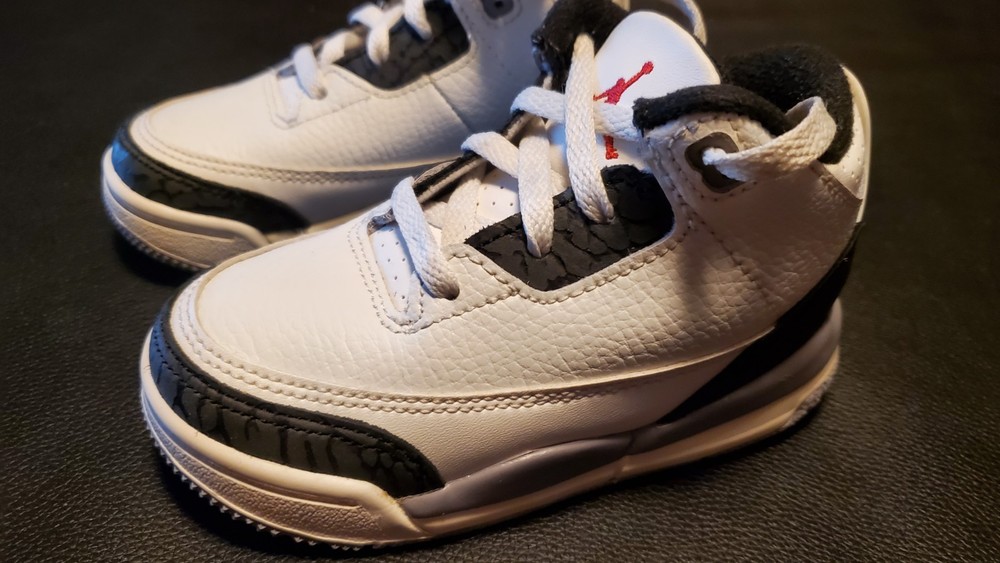 Nike Air Jordan 3 Retro Cement Grey (TD) Shoes Size 7C
