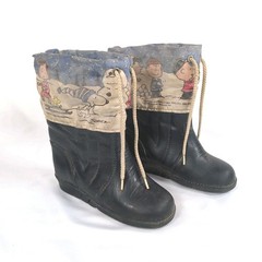 Vintage Sears Childrens Kids Peanuts Snoopy Snow Boots 1966 60s Kids Size 12 M