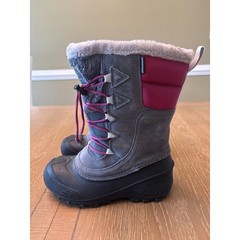 The North Face Alpenglow IV Winter Boots Kids 3 Gray Pink Waterproof Insulated