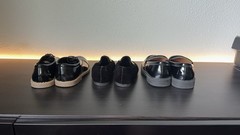 Cozy Cub Teens Black Leather Loafer Flats Slip On Closed Toe Metal Bit Set