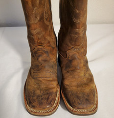 Cody James BBSC1904 Brown Leather Square Toe Cowboy Western Boots Youth Size 4D