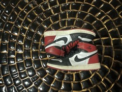 Nike Air Jordan 1 Retro High OG GS Black White Varsity Red 7Y Leather