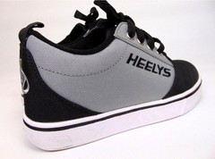 Heelys Youth Pro 20 Black and Gray Canvas Skate Shoes Size YTH 1