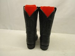 Carlos Boots Black Bullhide Leather Cowboy Boots Youth Mexico Size 19.5 D