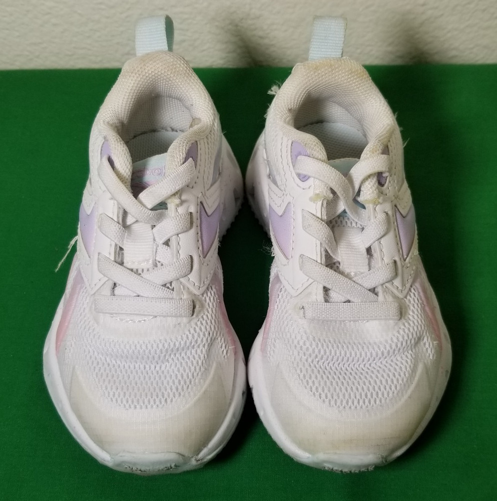 Reebok Zig Dynamica White Teal Pink Comfort Casual Sneakers Toddler Size 6