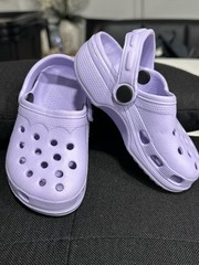Kids Classic Purple Round Toe Slip On Clog Shoes Size C8