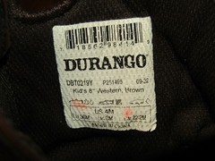 Durango Youth Size 4 M Lil‘ Rebel Pro Western Square Toe Boots Brown DBT0219Y