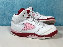 Air Jordan 5 Retro White Gym Red Pink Foam 440893-106 Kids Shoes Youth Size 2.5