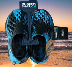 Rugged Shark Size 4 BIG BOY Slip on Water Sneakers Black/Blue NWT