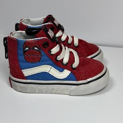 Vans X MARVEL Size 3.0T SPIDER-MAN SK8-HI ZIP RED BLUE Toddler Shoes