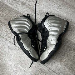Nike Air Foamposite One Chrome Silver Black GS 3Y Youth Sneakers CN5268-001
