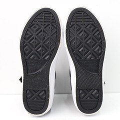 Converse Chuck Taylor All Star High Top Black Silver Metallic Side Zip Kids 1.5