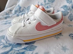 Nike Court Legacy Kids Toddler 8 White Coral Laaer Orange NEW (model DA5381-118)