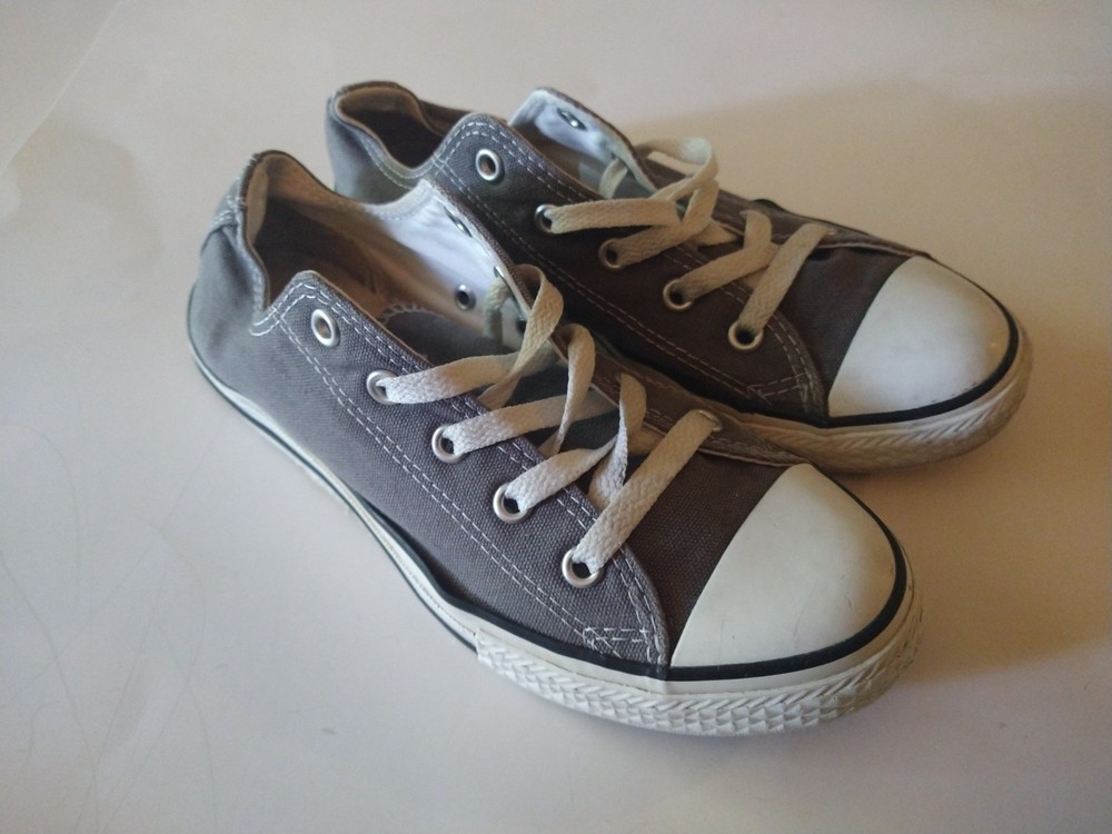 Converse Shoes Kids Teens Size 3 Gray Chuck Taylor One All Star Sneakers