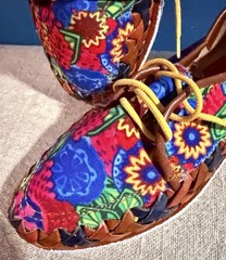 Colorful KIDS Multicolor Canvas/Leather TIE HUARACHES SIZE 1.5-2Y ( Mexican 21)