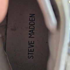 Steve Madden Kids JSAINT Off White Lug Sole Buckle Combat Boots Size 1M