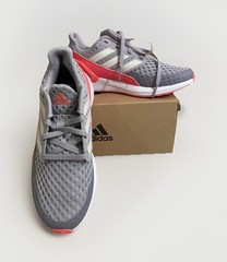 Adidas RapidaRun J Unisex Running Sneakers Big Kids Size 4 FV4101 Grey/Pink