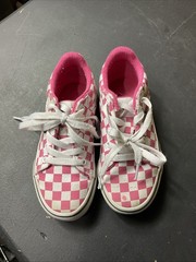White And Pink Checkered Vans Youth Size 12