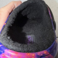 Crocs Classic Lined Clogs Kids C11 Galaxy Space Print Alien Jibbitz Black Fleece