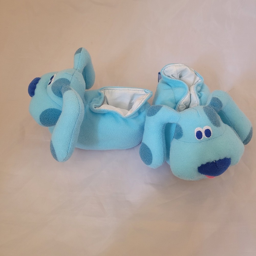 Vtg Y2K 2001 Blues Clues Plush Slippers Size 3 Large Nickelodeon Viacom