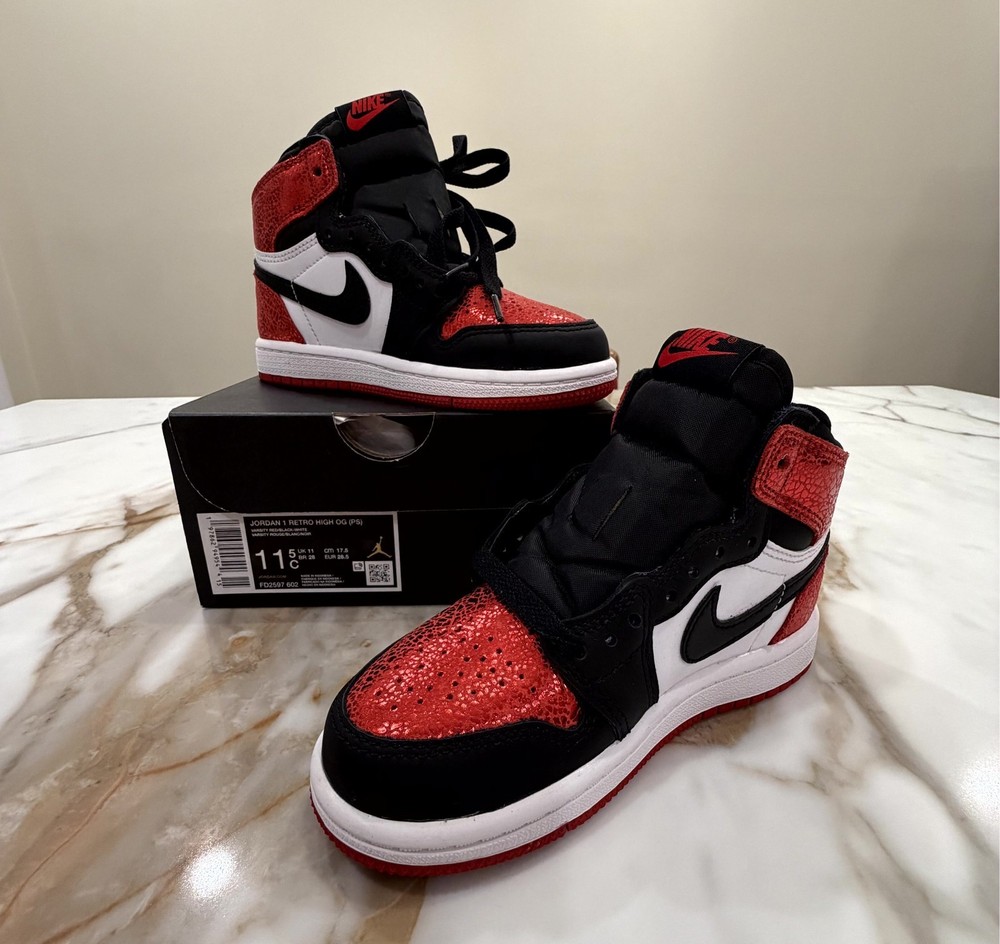 Nike Air Jordan 1 Retro High OG Ruby PS 11.5C Varsity Red FD2597-602 NWT