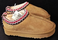 New Chestnut CLOGS/MULES, W/Faux Suede, W/faux Fur Lined. Toddlers Sz 10M.