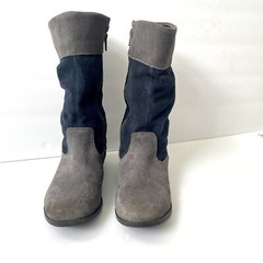Marc Joseph New York Suede Tall Riding Boots Unisex Kids Size 2 Blue Gray GRYNS